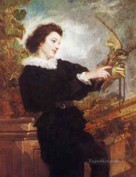  Thomas Oil Painting - The Falconer figure painter Thomas Couture